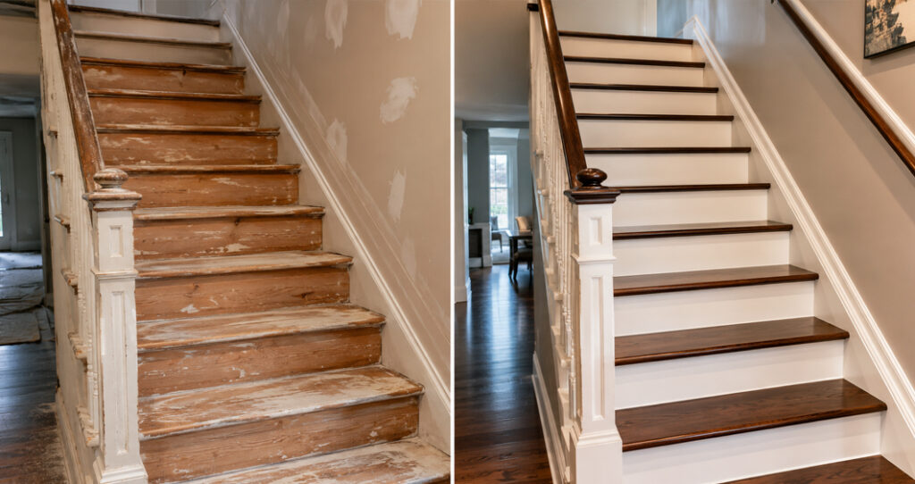 Wood Stair Refinishing in Littleton